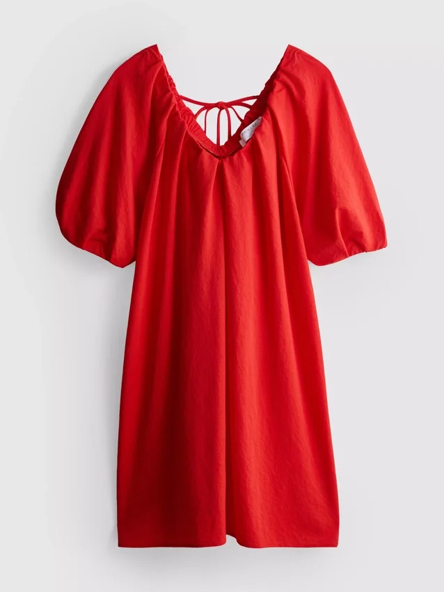 Pofuk kollu mini smock elbise Pofuk kollu mini smock elbise