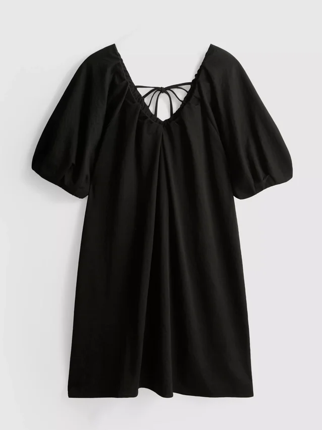 Pofuk kollu mini smock elbise Pofuk kollu mini smock elbise