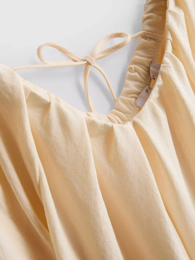 Pofuk kollu mini smock elbise Pofuk kollu mini smock elbise