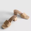 Rafya blok topuklu terlikler