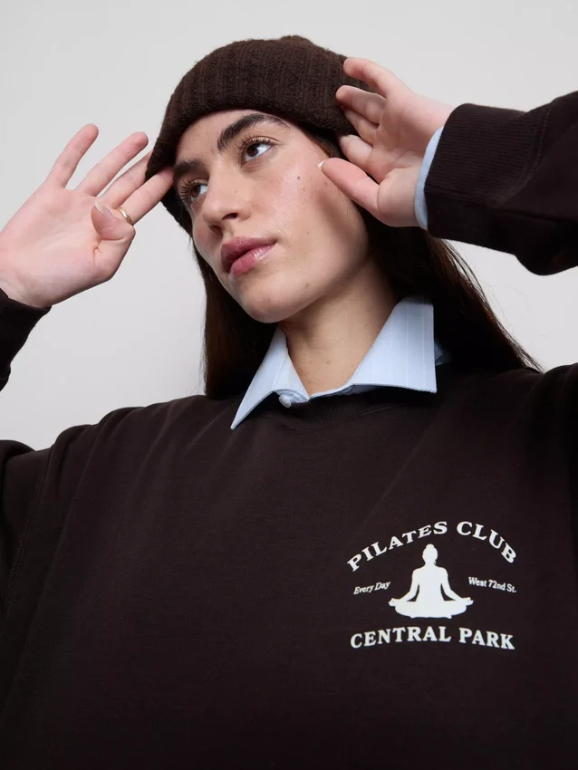 Rahat kesim, baskılı pamuk karışımı sweatshirt Rahat kesim, baskılı pamuk karışımı sweatshirt