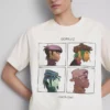 Rahat kesim Gorillaz grafik desenli müzik tişörtü Rahat kesim Gorillaz grafik desenli müzik tişörtü