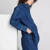Rahat kesim pamuklu denim düğmeli gömlek Rahat kesim pamuklu denim düğmeli gömlek