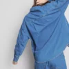 Rahat kesim pamuklu denim düğmeli gömlek Rahat kesim pamuklu denim düğmeli gömlek