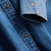 Rahat kesim pamuklu denim düğmeli gömlek Rahat kesim pamuklu denim düğmeli gömlek