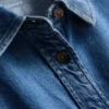Rahat kesim pamuklu denim düğmeli gömlek Rahat kesim pamuklu denim düğmeli gömlek