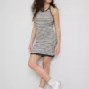 Örgü çizgili halter elbise Örgü çizgili halter elbise