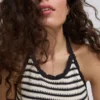 Örgü çizgili halter elbise Örgü çizgili halter elbise