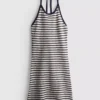 Örgü çizgili halter elbise Örgü çizgili halter elbise