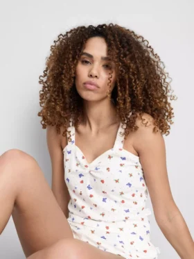Örgü kelebek desenli pijama kaşkorse