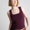 Örme kare yakalı kolsuz bluz Örme kare yakalı kolsuz bluz