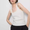 Örme kare yakalı kolsuz bluz Örme kare yakalı kolsuz bluz