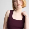 Örme kare yakalı kolsuz bluz Örme kare yakalı kolsuz bluz