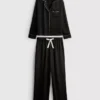 Saten biyeli boyfriend pijama takımı Saten biyeli boyfriend pijama takımı