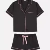 Saten erkek tarzı kısa pijama takımı Saten erkek tarzı kısa pijama takımı