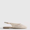 Slingback yapay elmas süslemeli düz ayakkabılar