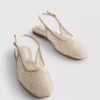 Slingback yapay elmas süslemeli düz ayakkabılar