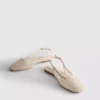 Slingback yapay elmas süslemeli düz ayakkabılar