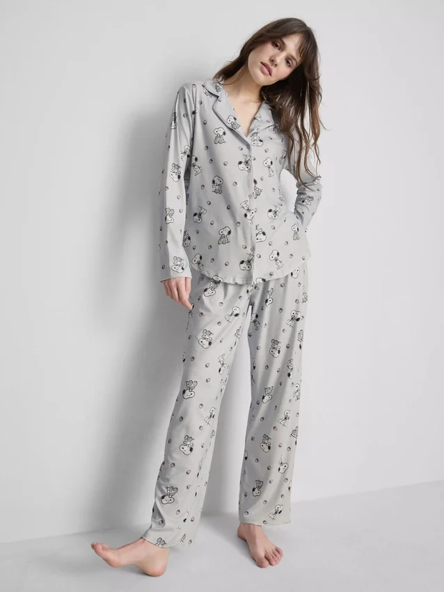 Snoopy desenli boyfriend pijamalar Snoopy desenli boyfriend pijamalar