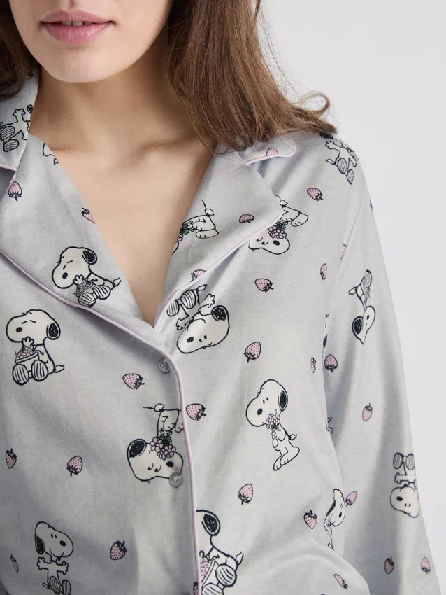 Snoopy desenli boyfriend pijamalar Snoopy desenli boyfriend pijamalar