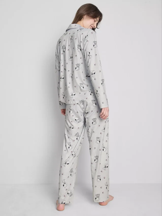 Snoopy desenli boyfriend pijamalar Snoopy desenli boyfriend pijamalar