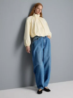 Üstün kaliteli pamuklu denim varil paça Jean