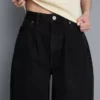 Üstün kaliteli pamuklu denim varil paça Jean Üstün kaliteli pamuklu denim varil paça Jean