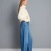 Üstün kaliteli pamuklu denim varil paça Jean Üstün kaliteli pamuklu denim varil paça Jean
