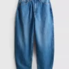 Üstün kaliteli pamuklu denim varil paça Jean Üstün kaliteli pamuklu denim varil paça Jean
