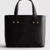 Suni deri mini tote çanta