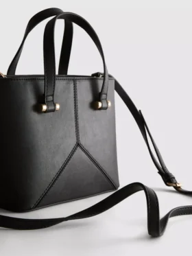 Suni deri mini tote çanta