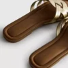 Suni deri örgülü sandaletler