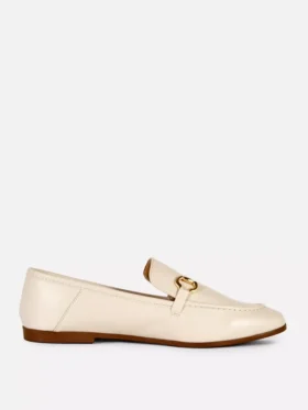 Suni deri snaffle loafer ayakkabılar