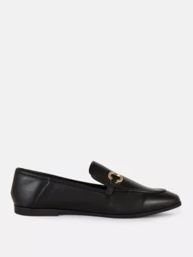 Suni deri snaffle loafer ayakkabılar