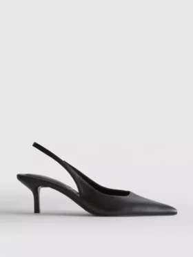 Suni deriden slingback topuklu ayakkabılar