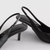 Suni deriden slingback topuklu ayakkabılar