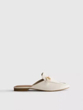 Suni deriden, snaffle bit detaylı mules loaferlar