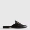 Suni deriden, snaffle bit detaylı mules loaferlar