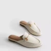 Suni deriden, snaffle bit detaylı mules loaferlar