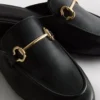 Suni deriden, snaffle bit detaylı mules loaferlar