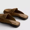 Suni süet loafer terlik sandaletler