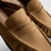 Suni süet loafer terlik sandaletler
