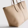 Suni süet panelli tote çanta