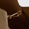 Suni süet panelli tote çanta