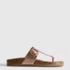 T-bar tokalı mules sandaletler