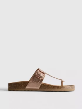 T-bar tokalı mules sandaletler