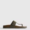 T-bar tokalı mules sandaletler
