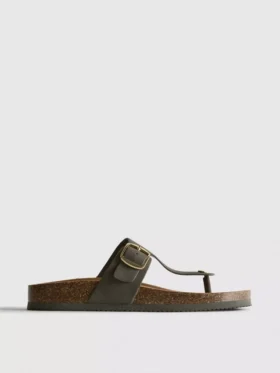 T-bar tokalı mules sandaletler