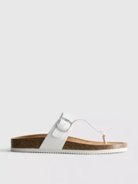 T-bar tokalı mules sandaletler