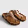 T-bar tokalı mules sandaletler